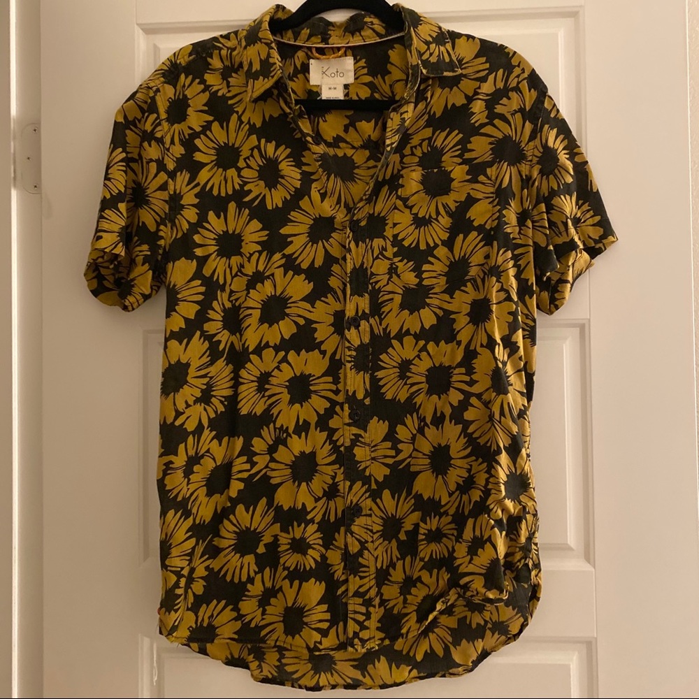 Koto 100% Cotton Short-Sleeve Button Down